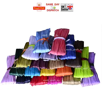 RAFFIA 23 COLOURS > 1m - 10m LENGTH < Paper Gifts Ribbon Decorating Scrapbooks • £2.49